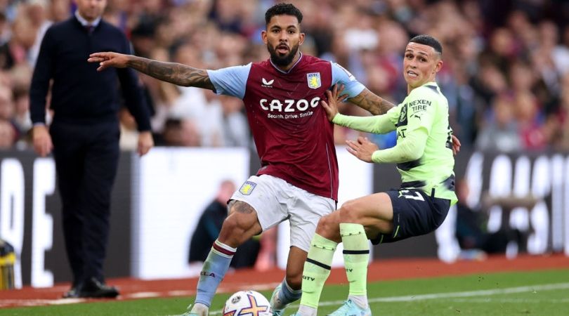 Douglas Luiz playing for Aston Villa