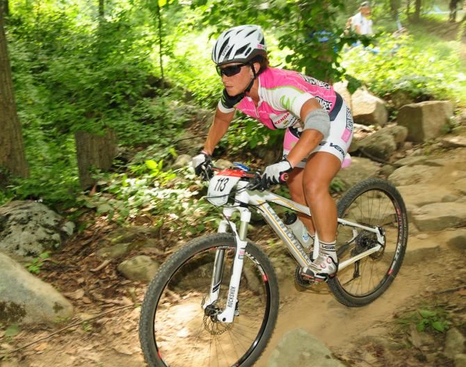 Sarah Kaufmann (NoTubes Elite Womens Team) riding in the top ten