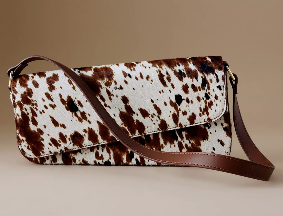 Animal Print East West Leather Shoulder Bag