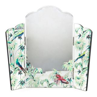 Butterfly Home Dressing Table Mirror showing a design of jungle plants and tropical birds