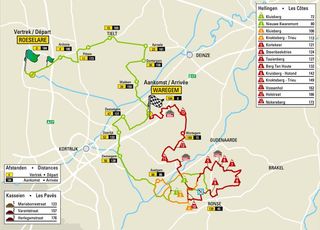 The map of the 2021 Dwars door Vlaanderen