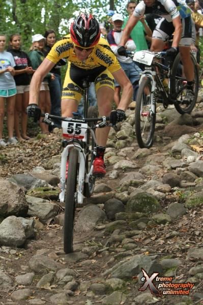 Matt Shriver leads Nathan Guerra into the rock garden
