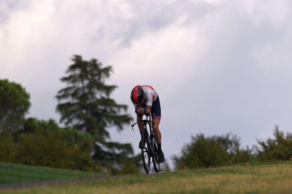 IMOLA ITALY SEPTEMBER 25 Geraint Thomas Wales of The United Kingdom during the 93rd UCI Road World Championships 2020 Men Elite Individual Time Trial a 317km race from Imola to Imola Autodromo Enzo e Dino Ferrari ITT ImolaEr2020 Imola2020 on September 25 2020 in Imola Italy Photo by Tim de WaeleGetty Images