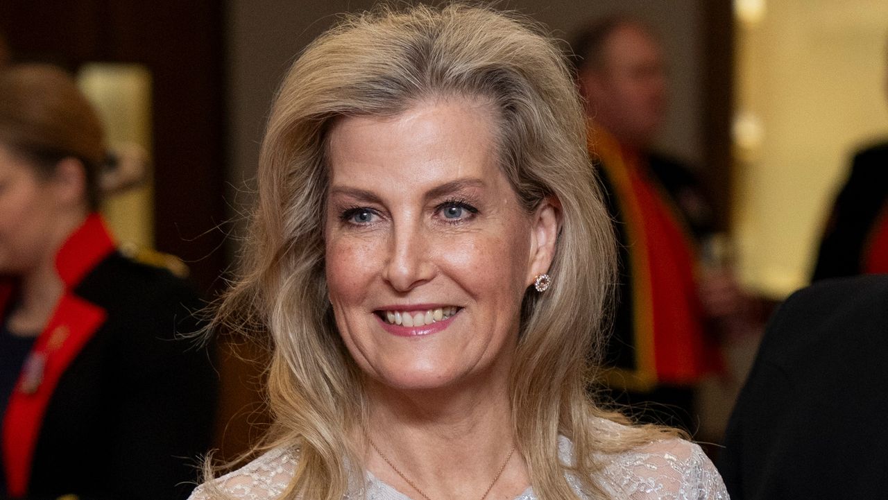 Sophie, Duchess of Edinburgh attends the Royal Corps of Army Music dinner at Gibraltar Barracks on January 23, 2025