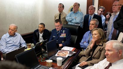 Obama and co watching a mission