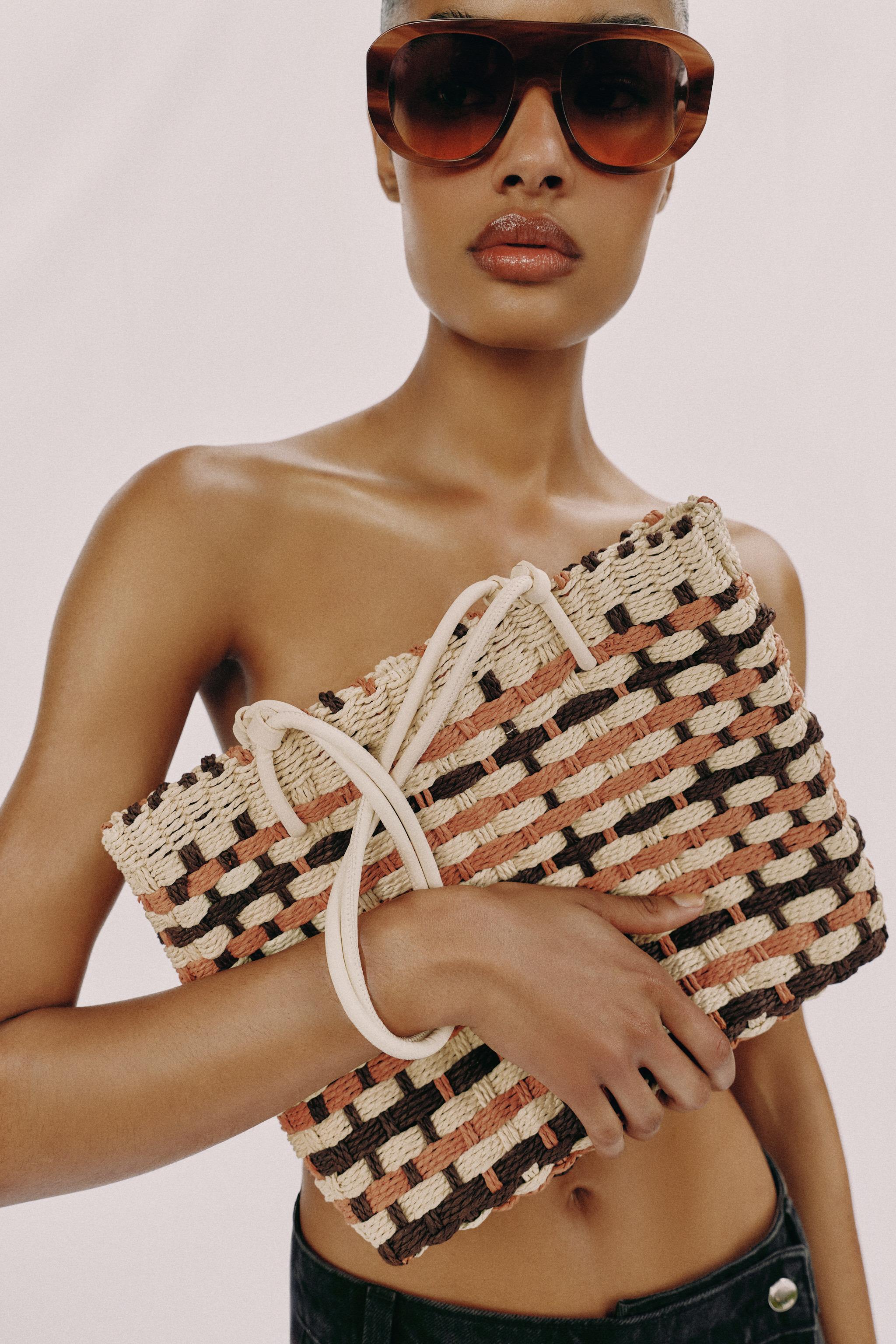 Braided-Effect Mini Tote Bag