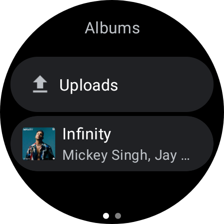 YouTube Music library on Wear OS
