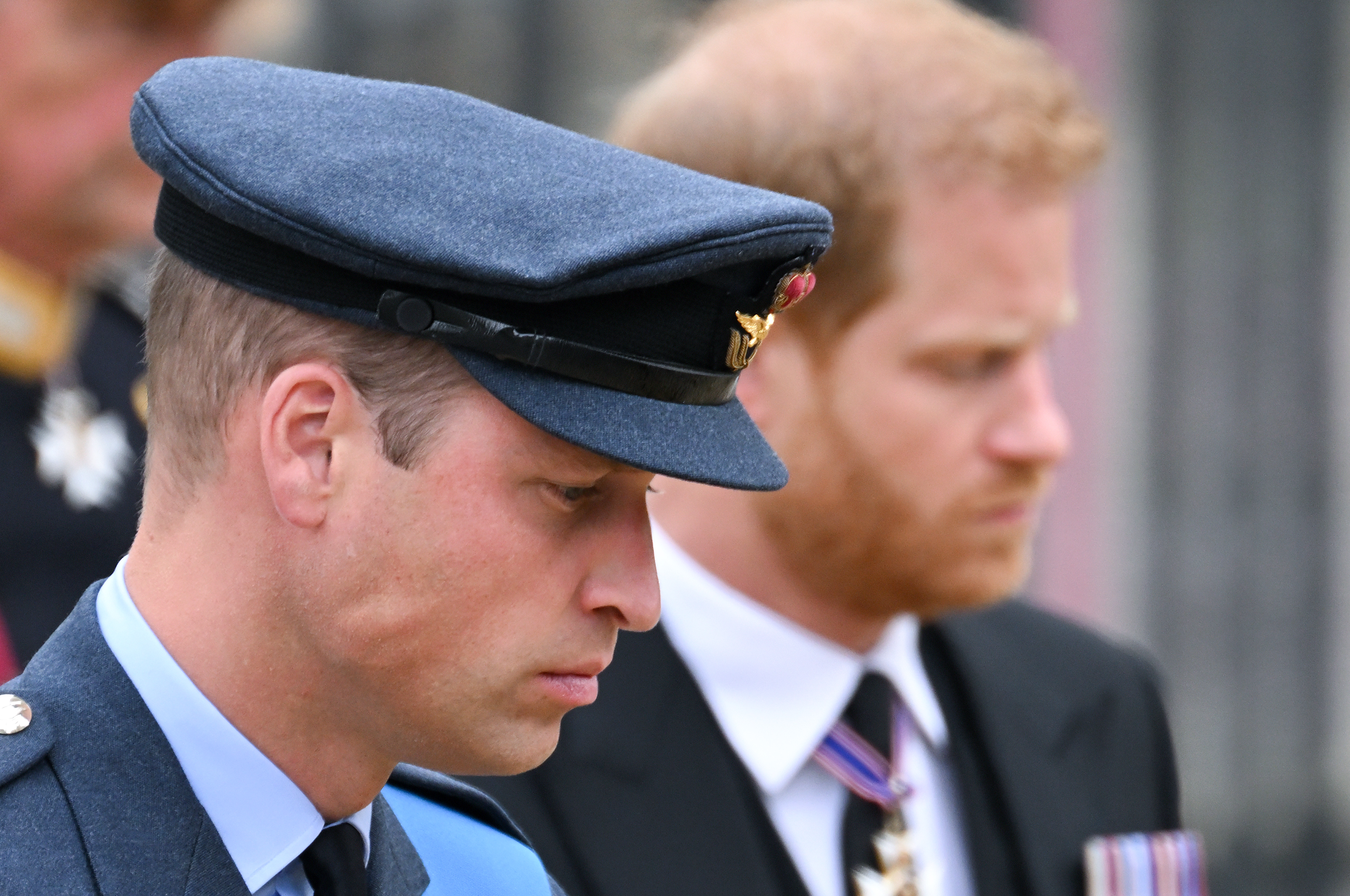 Prince William and Prince Harry at Queen Elizabeth's funeral
