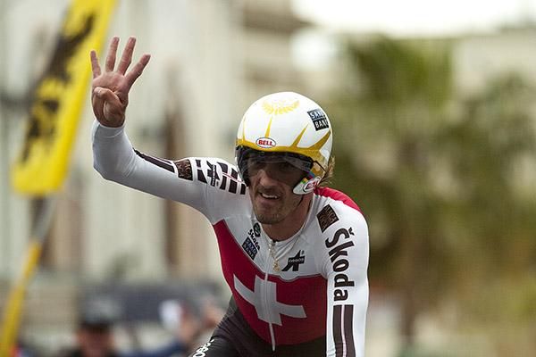 That's four for me folks: Fabian 'Spartacus' Cancellara makes it four world time-trial championships in Geelong.