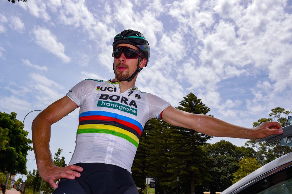 Peter Sagan (Bora-hansgrohe) under slightly cloudy skies