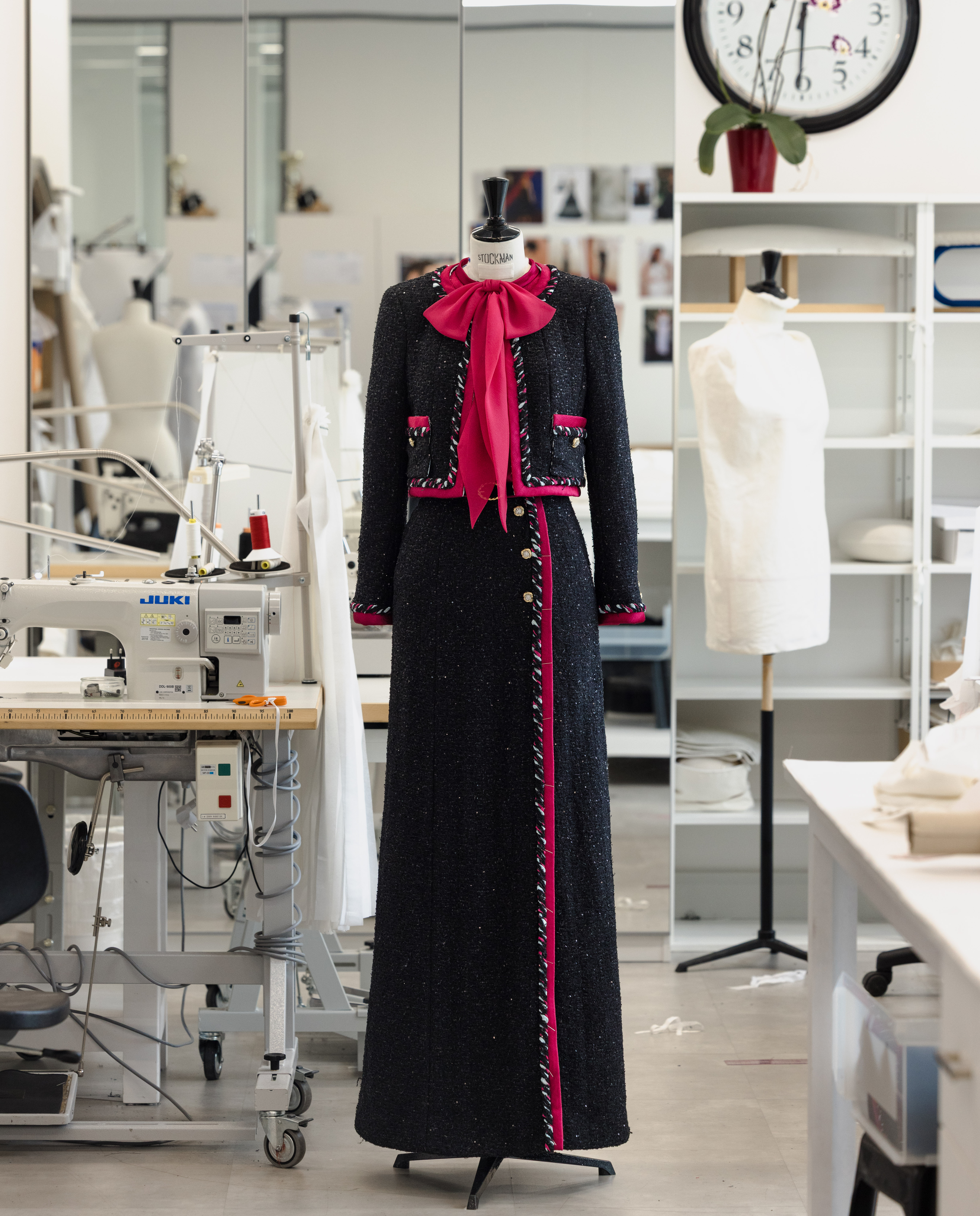 a garment worker crafts Whitney Peak's 2025 Met Gala look in the atelier