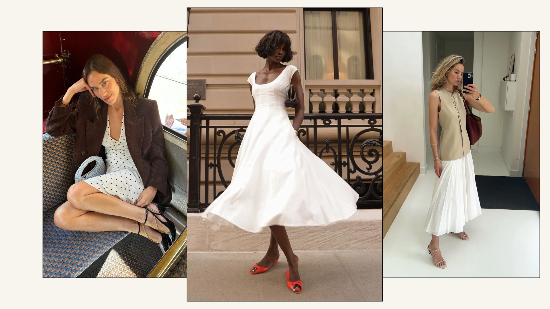 What to wear to Wimbledon? A collage of chic outfits to inspire your own.