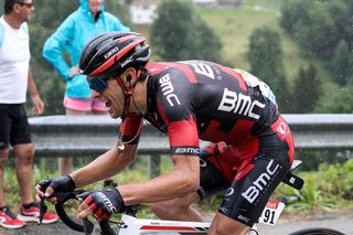 Richie Porte (BMC) going all-out in the rainy stage 19 at the Tour de France