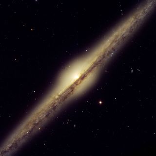 The spiral galaxy NGC 4565, about 38.8 million light-years away, has a radio halo that has been clearly detected for the first time.