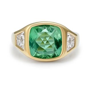 Bridal: Tourmaline 5ct and Diamond Ring