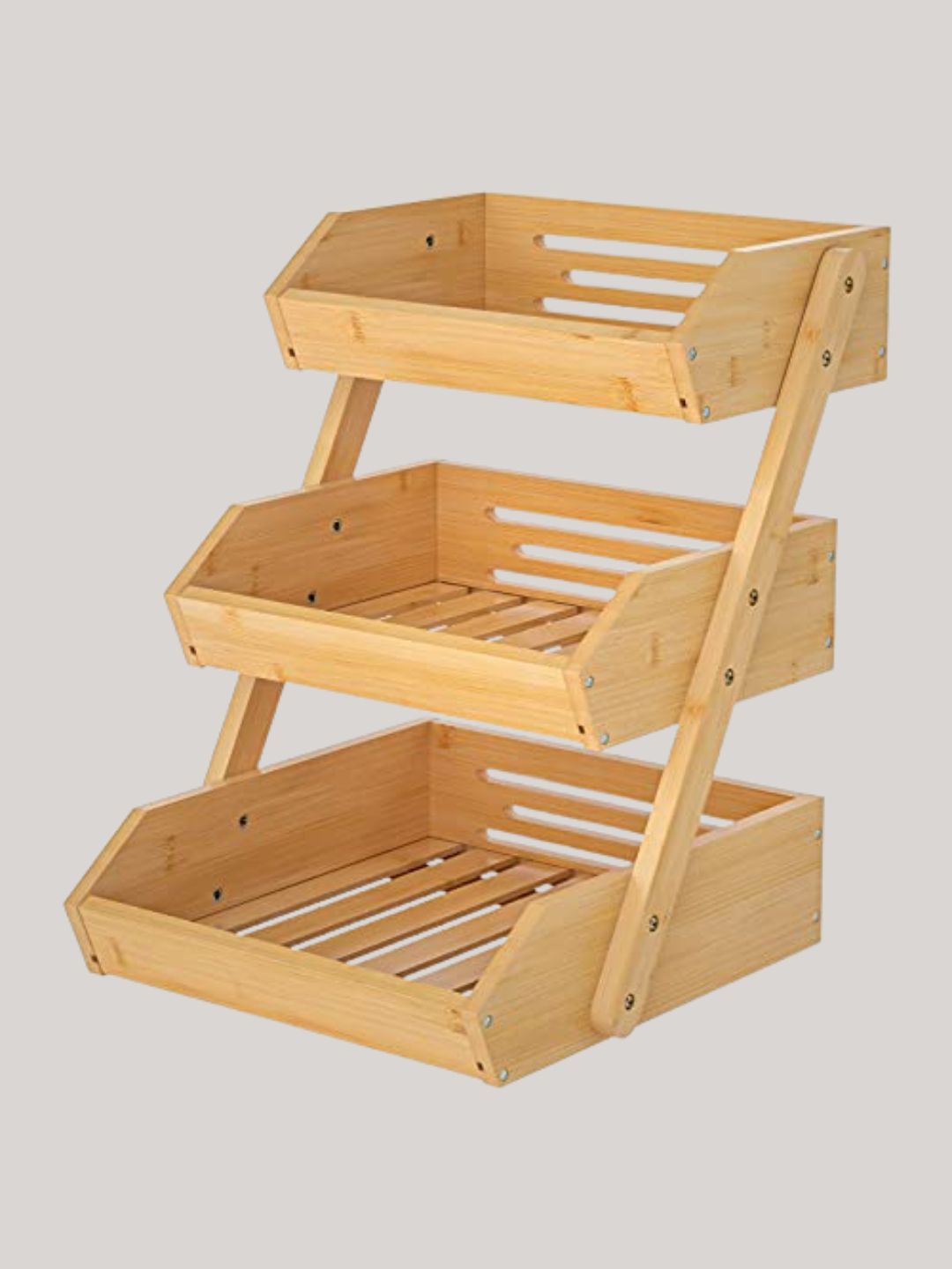 G.a HOMEFAVOR, 3-Tier Bamboo Fruit Basket Bowl Holder