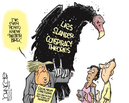 Political Cartoon U.S. Trump twitter fact check