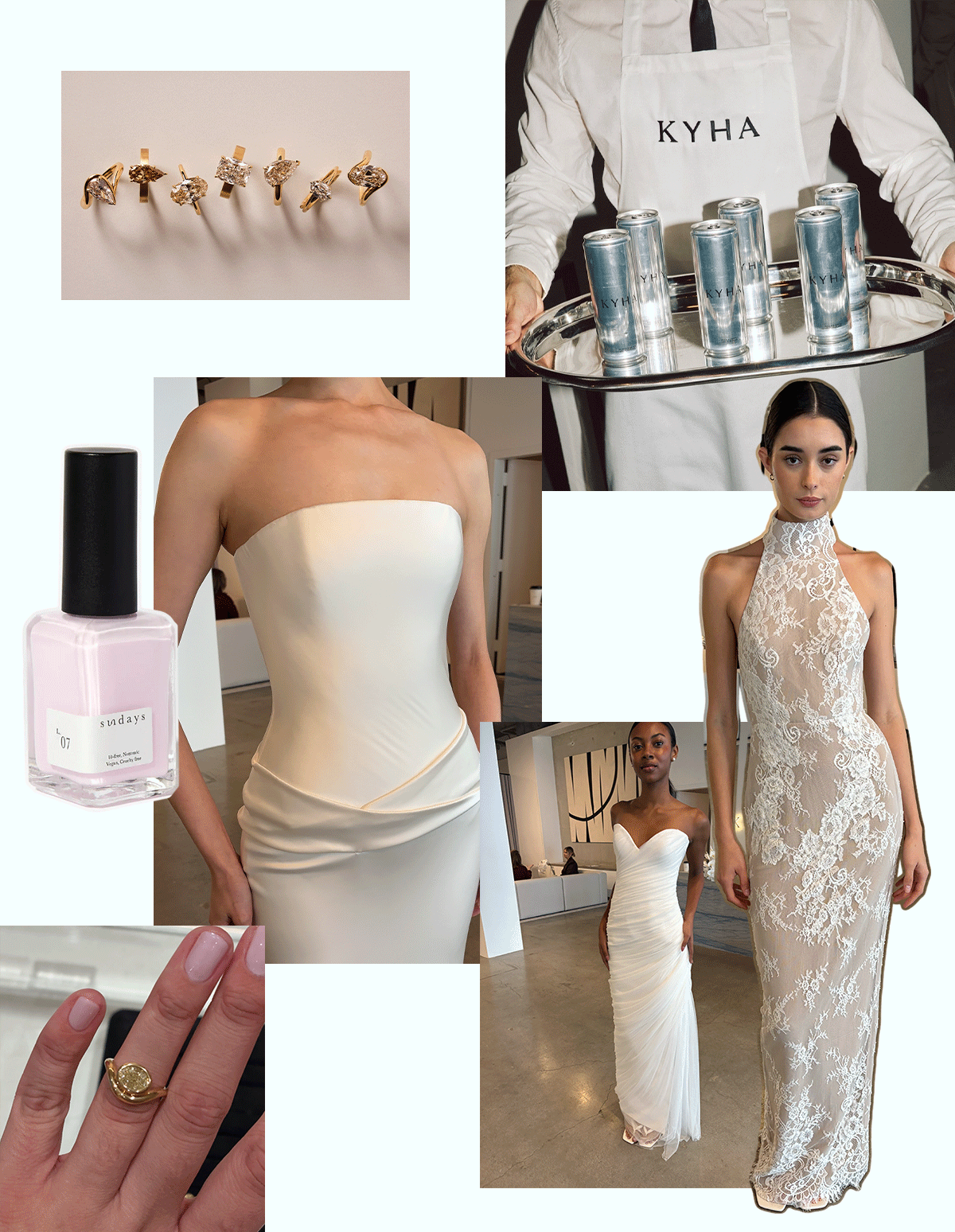 Collage of photos and videos from New York Bridal Week