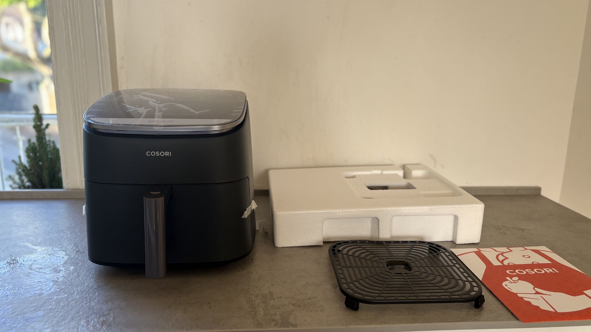 The Cosori TurboBlaze 6L Air Fryer with packaging