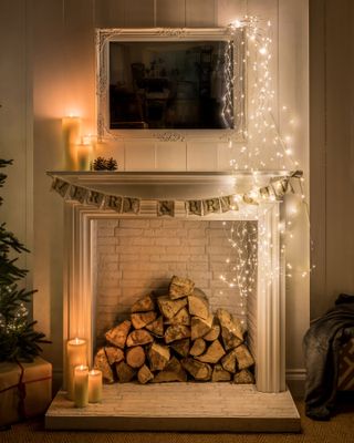 400 Warm White LED Cascading Christmas Lights by Hurn & Hurn