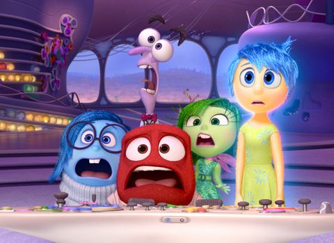 Inside Out - Sadness, Fear, Anger, Disgust, Joy. 