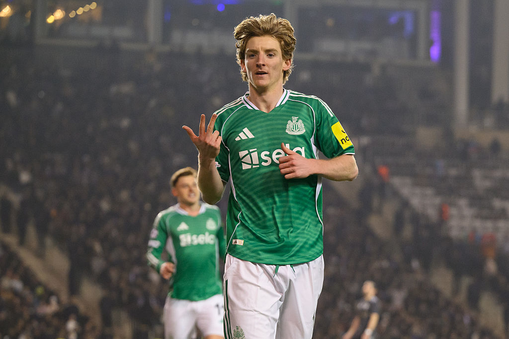 Anthony Gordon scored four against Qarabag in the Champions League play-off round