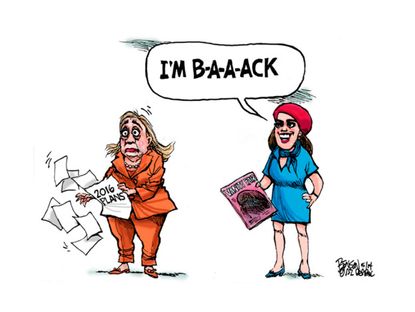 Editorial cartoon Hillary Clinton Monica Lewinsky