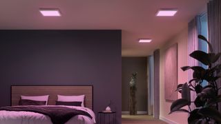 Philips Hue Aurelle panel light in bedroom