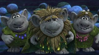 Three trolls from Frozen, featuring Grand Pabbie