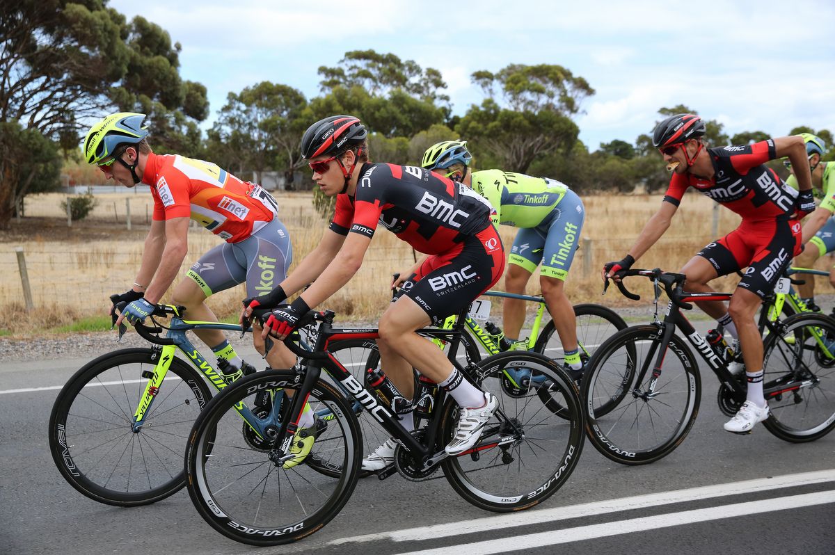 Floris Gerts (BMC) in the peloton at the Tour Down Under