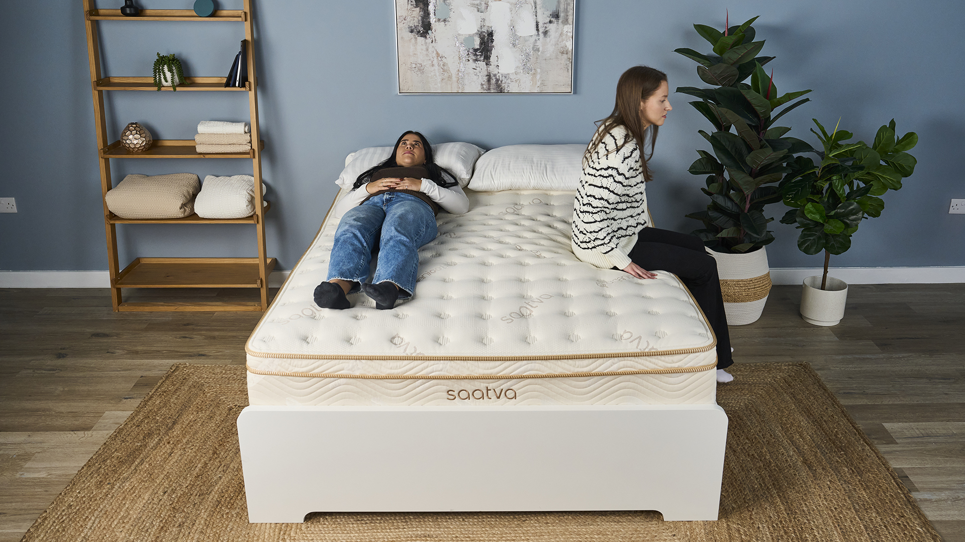 Sleep team testing the Saatva Classic Mattress