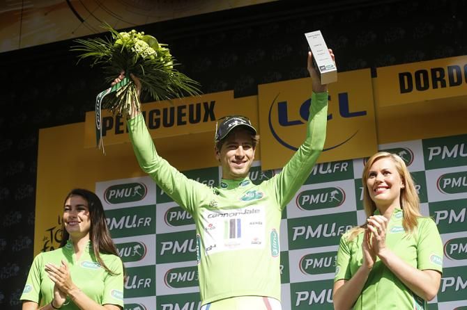 Sagan in the green jersey at the Tour de France