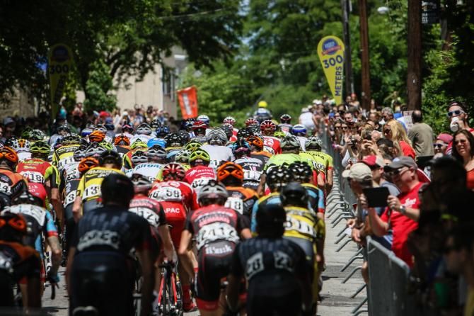 Riders hit the steep section of the wall