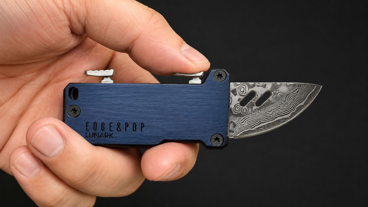 Lunark Dual: 3-in-1 Damascus EDC Pocket Knife