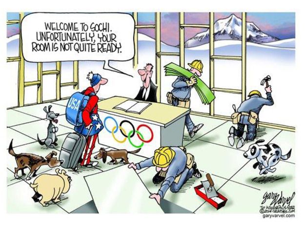 Editorial cartoon Olympics preparation