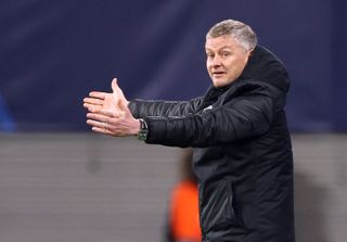 Manchester United manager Ole Gunnar Solskjaer on the touchline