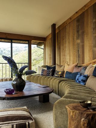 coastal living room with earthy colours