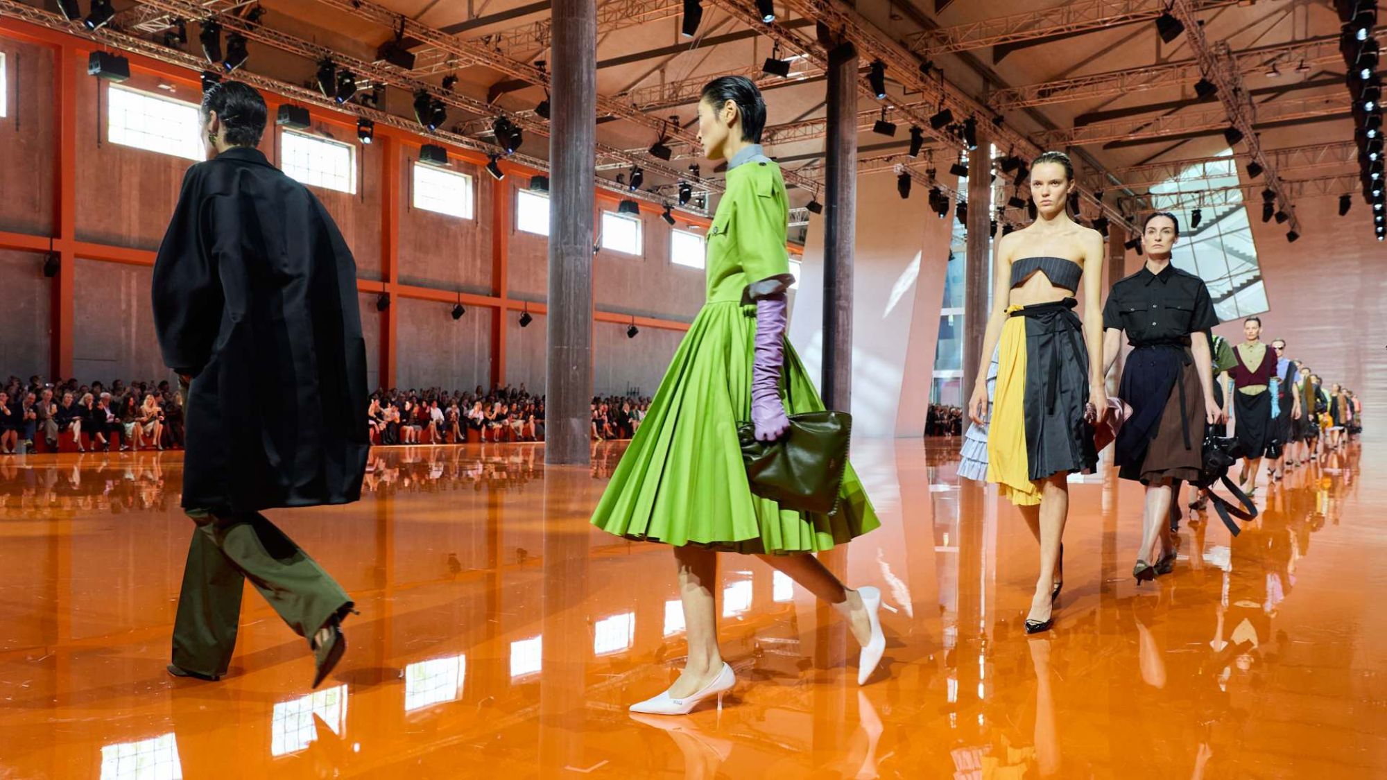 models walk the runway at prada ss26 show