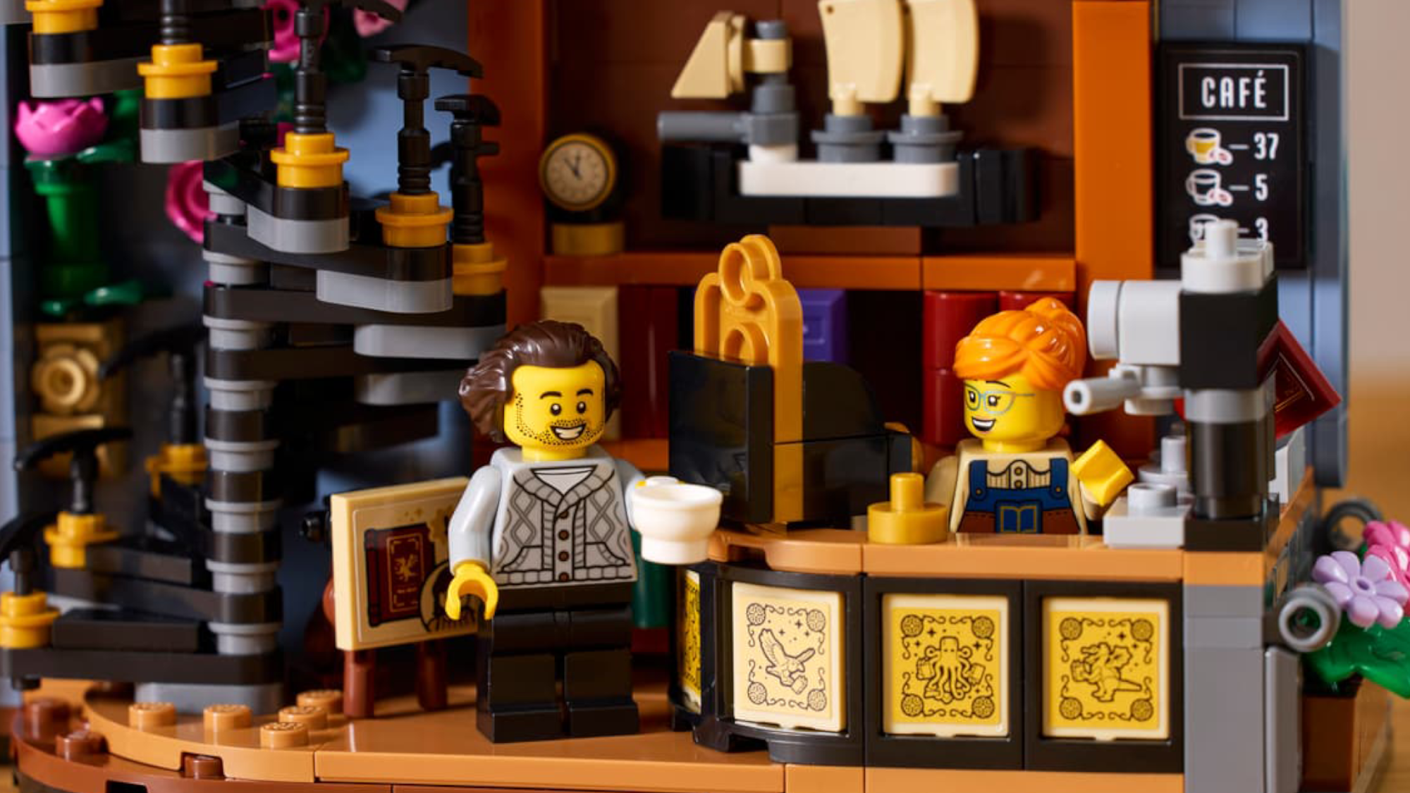 Reader and author at the cafe in the Lego Bookstore: Book Nook