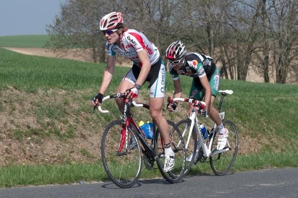 Dries Beatse (Omega Pharma - Lotto - Davo) and Thomas Lebas (AVC Aix En Provence) in the breakaway