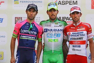 The Tre Valli Varesine podium: Diego Ulissi, Sonny Colbrelli and Francesco Gavazzi