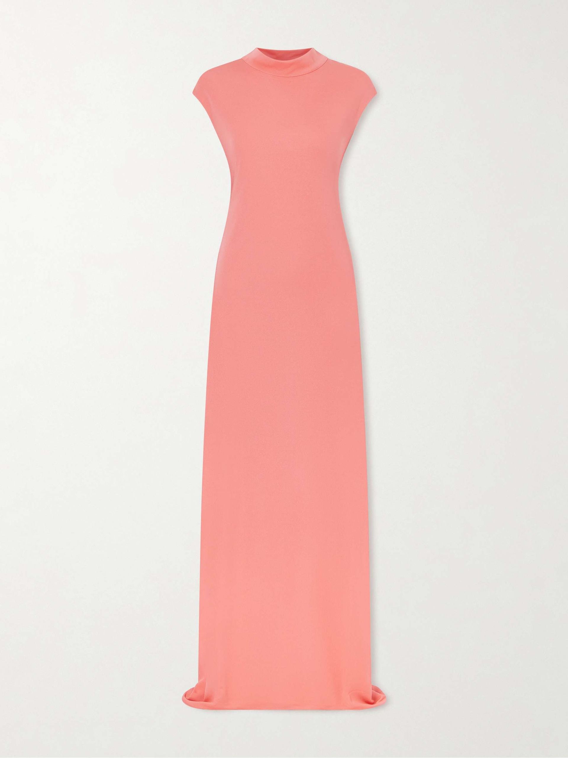 Open-Back Asymmetric Knotted Crepe-Jersey Maxi Dress