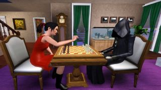 Grim reaper playing chess in The Sims 3