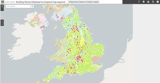 A map of the Historic Stone database showing all the stone buildings in the UK