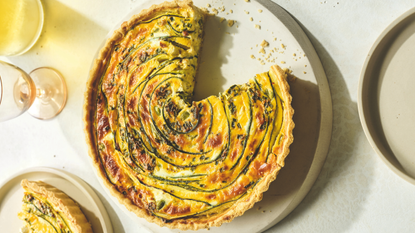 Paul Hollywood's feta and courgette quiche.