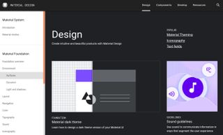 A screenshot of Material design.