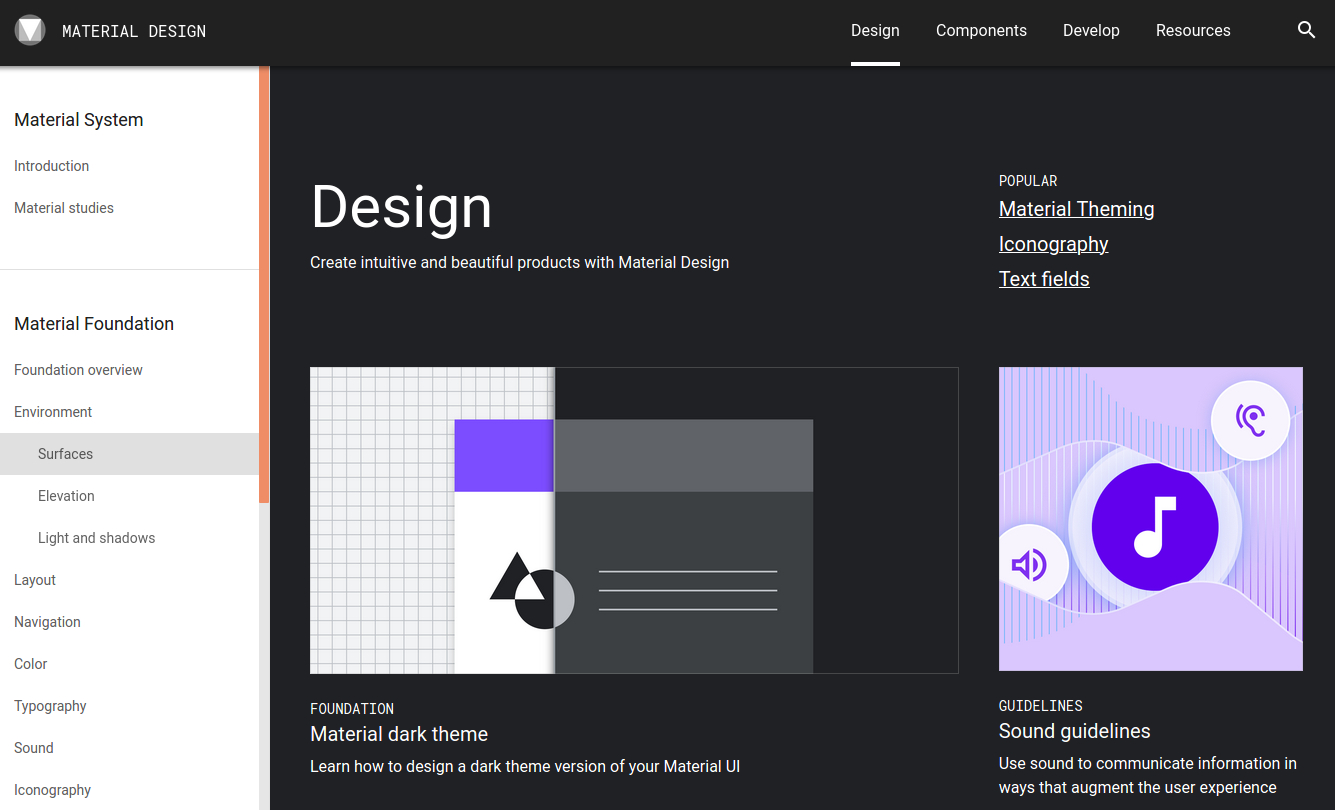 Material Design is a set of principles from Google