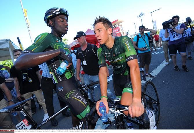 Europcar teammates Kevin Reza and Bryan Coquard