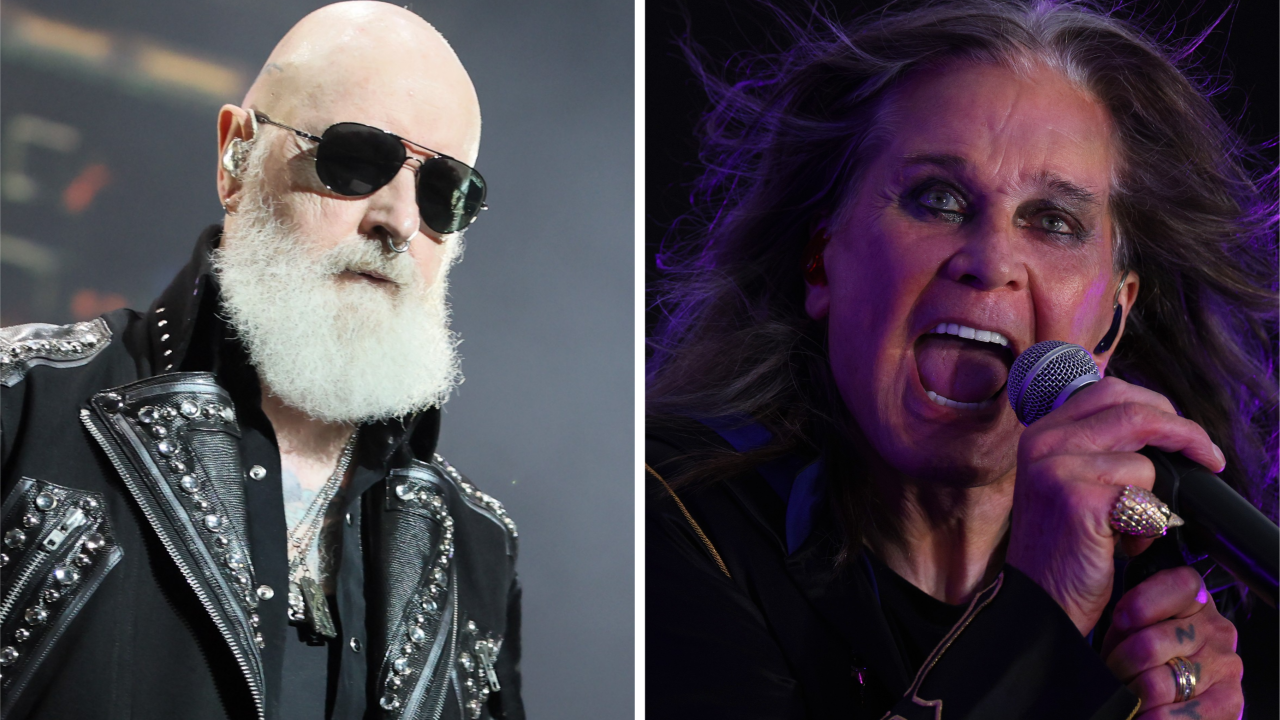 Rob Halford onstage with Judas Priest in 2025, and Ozzy Osbourne onstage in 2022
