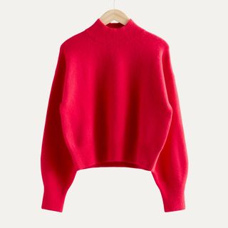 & Other Stories red mock neck sweater